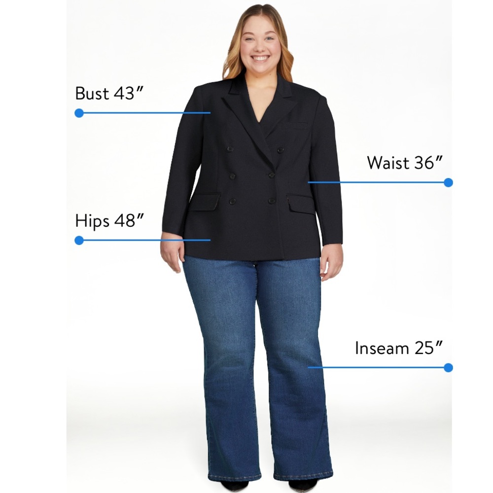 Sofia Jeans Lined Double Breasted Ponte Knit Blazer